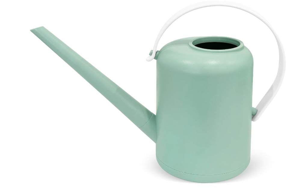 Light green watering can with a handle